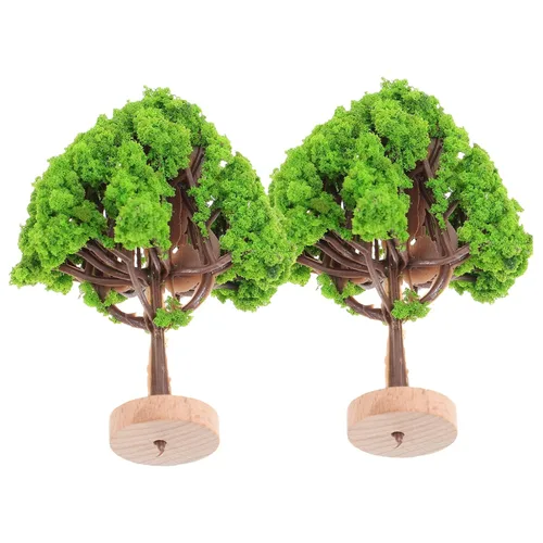 ORFOFE 2 árboles de paisaje en miniatura para decoración de casa de muñecas, mini árboles realistas para diseño de mesa de arena, accesorios de
