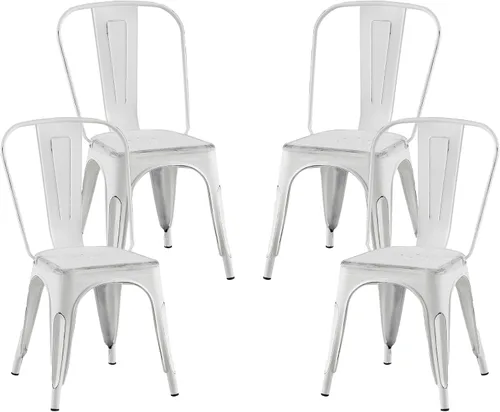 Miniatura 30 de AC Pacific Sillas de comedor de metal industrial de 18 pulgadas de altura, asiento apilable de cocina o bar, diseño moderno y duradero, muebles
