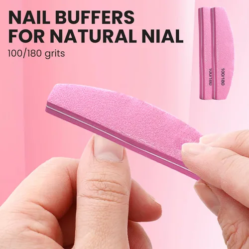 Miniatura 3 de Limas de uñas y bloques de pulidor con kit de preparación de uñas, cortador de cutículas de 0.197 in y empujador, herramientas de eliminación de Rosa