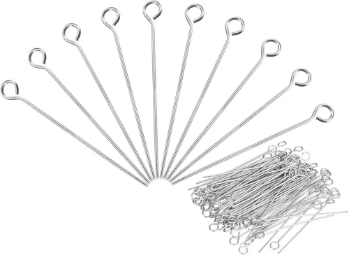 Miniatura 9 de PATIKIL 500 alfileres de ojo de acero inoxidable 304 de 0.71 pulgadas de calibre 22 de plata para hacer joyas, manualidades, collares, pulseras