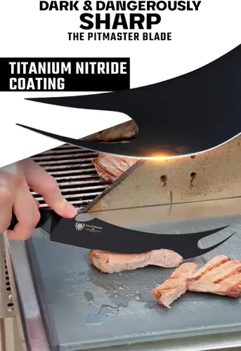 Miniatura 2 de Dalstrong BBQ Pitmaster - Cuchillo para carne de 9 pulgadas, serie Shadow Black, recubierto de nitruro de titanio negro, alto contenido de carbono