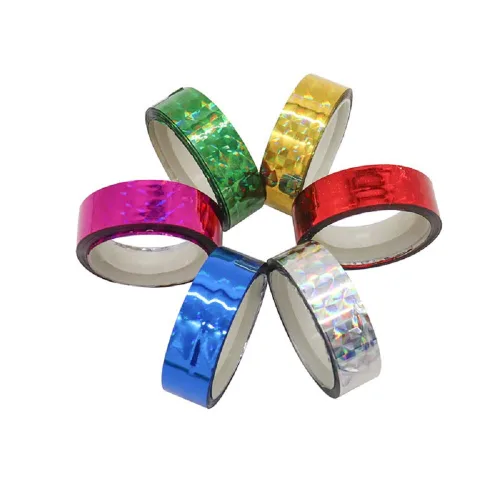 Miniatura 6 de Hula Hoop Washi Prism Tape (12 unidades) 1/2" (12mm) x 25 pies (3.5M) - 6 colores holográficos - 2 rollos de cada color. Ideal para señuelos