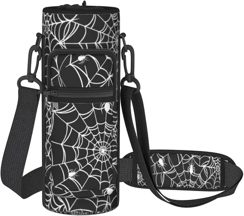 Miniatura 22 de Goth Moon Botella de agua de medio galón con funda - Botella de agua con tapa abatible sin BPA de 32 onzas - con marcador de tiempo, jarra de agua a
