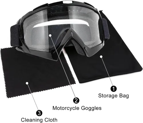 Miniatura 7 de Gafas de motocross - Gafas para motocicleta de tierra para hombres, mujeres y jóvenes - MX para todoterreno, conducción en pistas y carreras