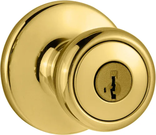 Miniatura 10 de Kwikset Tylo Picaporte de entrada con cerradura y llave, manija con llave segura para exteriores, entrada principal y dormitorio, latón antiguo