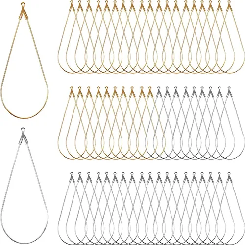 Miniatura 4 de KOICCVQQ Pendientes de gota de agua creativos DIY con cuentas de lágrima, aretes de aro de búsqueda de componentes accesorios Europa América