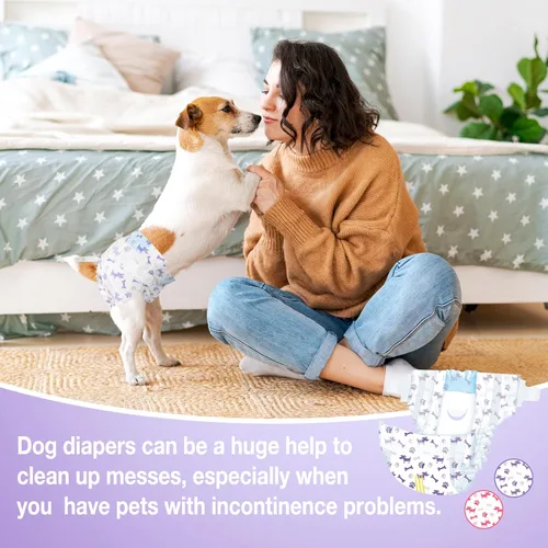 Miniatura 5 de Pet Soft Pañales desechables para perras – Pañales desechables para perritos con indicador de humedad, pañal para cachorros y gatos súper