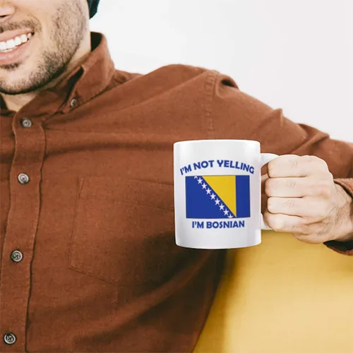 Miniatura 4 de Taza de té de café con texto en inglés "I M Not Yelling I Am Bosnian Bosnian Bosnians - Taza de té para Navidad, Hanukkah, regalo para hombres