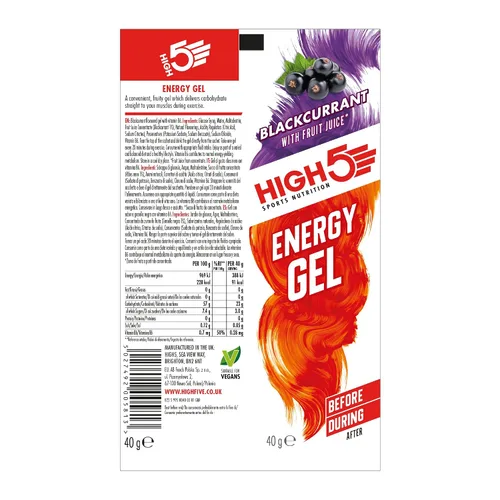 Miniatura 2 de HIGH5 Energy Gels – Geles deportivos de liberación rápida para potenciar los músculos para un rendimiento superior, jugo de fruta natural y sin