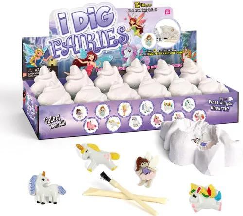 Liberty Imports Paquete de 12 kits de excavación de hadas y unicornio para niños, aventura mágica encantada de excavación, recuerdos de fiesta
