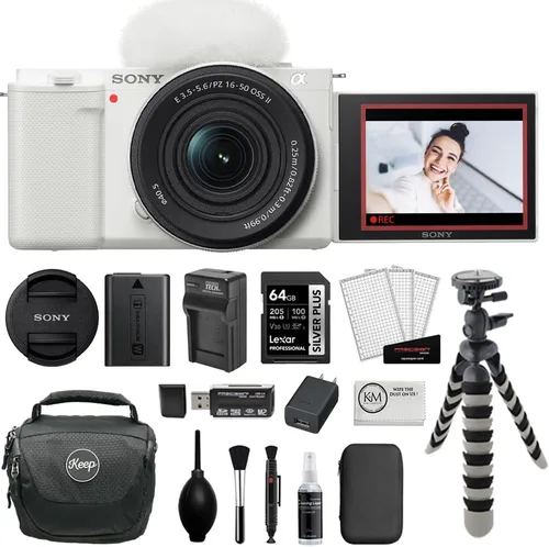 Miniatura 11 de Sony ZV-E10 Cámara sin espejo con lente de 0.630-1.969 in Paquete negro con tarjeta de memoria de 64 GB, filtro UV, flexípode de 8 pulgadas