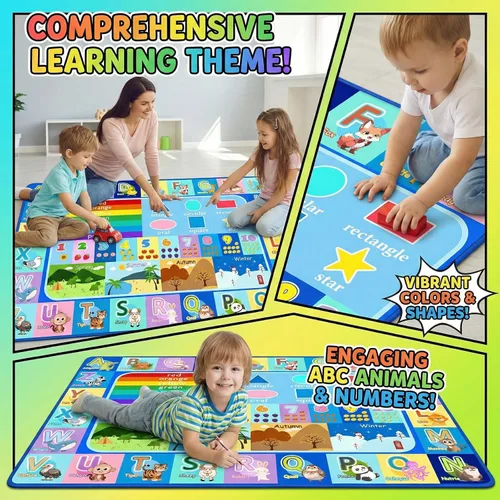 Miniatura 4 de Alfombra infantil para sala de juegos, dormitorio, 2.5 x 4 pies, alfombra educativa ABC para aula, guardería, alfombra antideslizante de aprendizaje