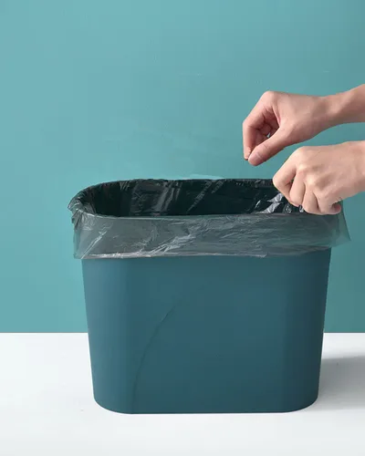 Miniatura 6 de Basurero pequeño para baño, 3 galones, plástico delgado, juego de 2, color negro