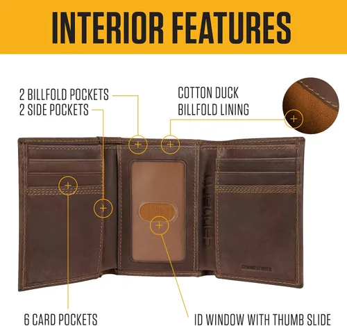 Miniatura 2 de Carhartt - Billetera resistente de cuero con triple puntada para hombre, disponible en múltiples estilos