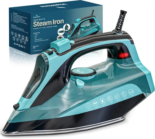 Miniatura 9 de Utopia Home Plancha de vapor para ropa, suela antiadherente, plancha de ropa de 1800 W con función de seguridad de apagado automático, control