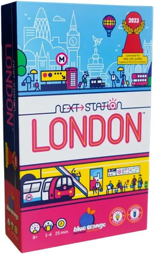 Blue Orange Next Station London - Divertido juego de voltear y escribir de construcción de rutas de trenes en Londres, juego para niños,