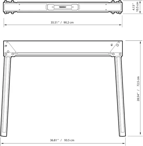 Miniatura 3 de ToughBuilt Mesa plegable para caballete/lugar de trabajo, capacidad de 1100 libras, construcción de acero resistente con asa de fácil transporte