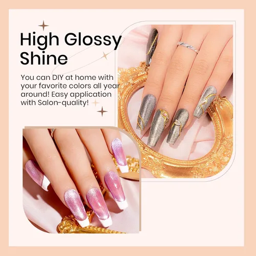 Miniatura 5 de Juego de esmalte de uñas magnético de ojo de gato, 12 colores, esmalte de uñas de ojo de gato 9D, brillo holográfico, esmalte de gel magnético, Gel