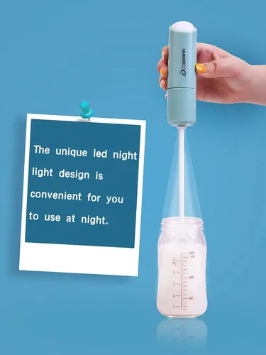 Miniatura 3 de Agitador de fórmula eléctrico de mano, espumadores de leche eléctricos, mezclador de bebida portátil (azul)