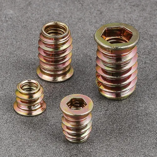 Miniatura 3 de Wensilon 1/4 "-10 200 piezas de insertos roscados para madera hexagonal, insertos de madera, tuercas para muebles