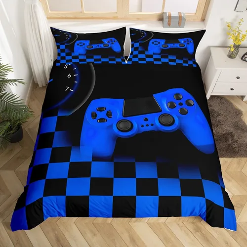 Miniatura 17 de Funda de edredón con estampado de mando de videojuegos para niños, tamaño individual (sin edredón), juego de ropa de cama Play Gamer para niños