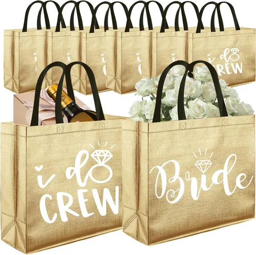 Miniatura 8 de CUTERUI GIFTED 1 bolsa de regalo no tejida de oro rosa para regalos de dama de honor, regalos de despedida de soltera