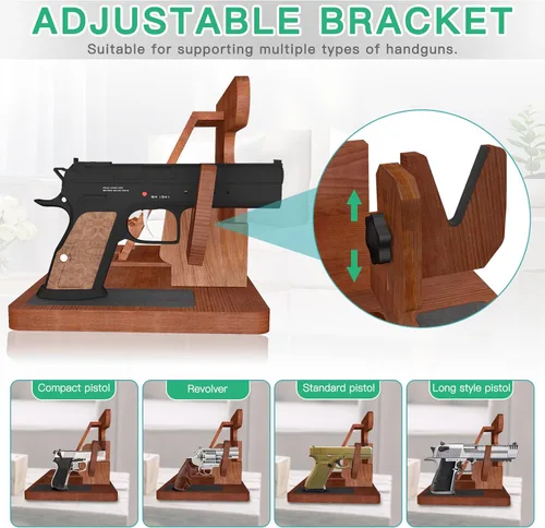 Miniatura 4 de Organizador de pistola de madera para hombre, soporte para teléfono, cartera, estación de acoplamiento, reloj militar, soporte de noche, soporte