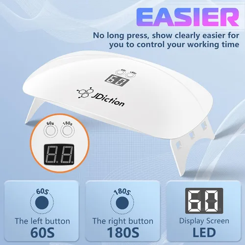 Miniatura 2 de JDiction Luz UV para resina, luz de resina UV súper grande con pantalla LED, lámpara UV portátil ligera de mayor potencia para resina UV