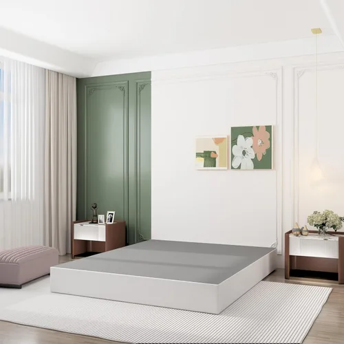 Miniatura 3 de Base de resorte de 9 pulgadas para cama tamaño matrimonial, base de colchón de metal resistente, capacidad de 3000 libras, perfil alto, sin ruido