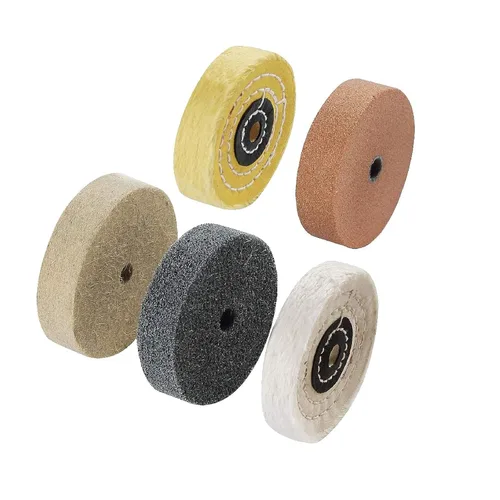5 unidades de ruedas de pulido de 3 pulgadas, rueda de pulido abrasiva de orificio de eje de 3/8 pulgadas, kits de pulido de aluminio para amoladora