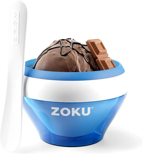 ZOKU Máquina de Helados, Tazón Compacto para Hacer y Servir con Núcleo de Congelador de Acero Inoxidable que Crea Helado Suave, Yogur Congelado,