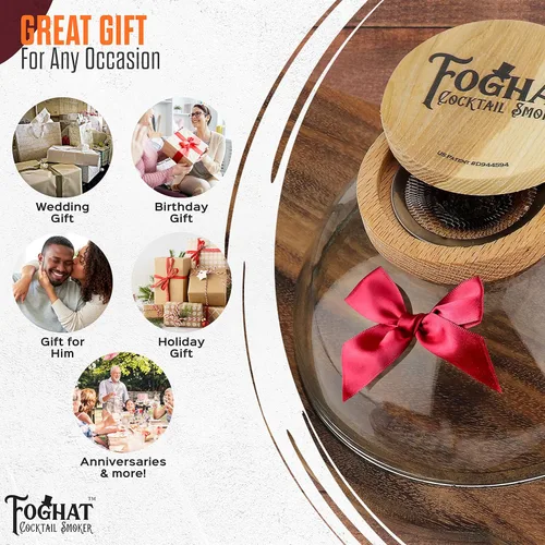 Miniatura 7 de Foghat - Juego de charcutería para ahumar cóctel con Cloche, tabla, barril de whisky bourbon, roble culinario, virutas de madera y antorcha