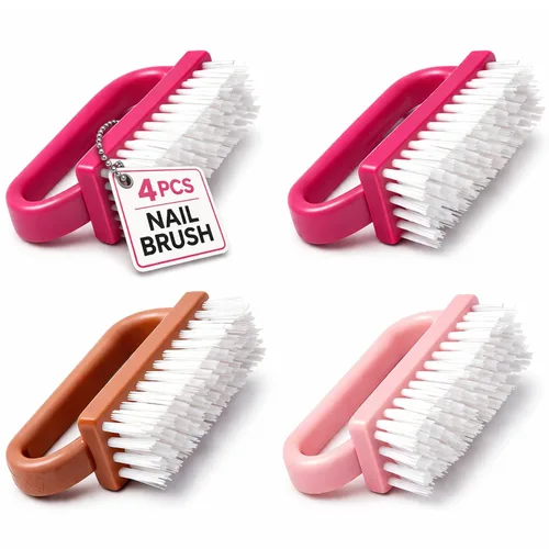 Miniatura 5 de 4 cepillos de uñas para uso diario, 4 tipos diferentes de cepillo de uñas con mango de plástico, cepillo de uñas para limpiar las uñas y pedicura