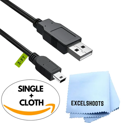Miniatura 2 de Cable USB, compatible con cámara digital Canon EOS Rebel T7 DSLR y otros dispositivos, cable de transferencia de datos mini USB, cable de carga
