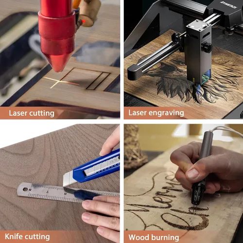 Miniatura 4 de 10 paquetes de hojas de madera contrachapada de nogal 12x12x1/8 pulgadas, 3mm de madera contrachapada para corte láser y grabado, madera sin acabado