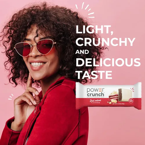 Miniatura 5 de Power Crunch - Barras de oblea proteica, snacks altos en proteínas con delicioso sabor, red velvet, 1,4 onzas (12 unidades)
