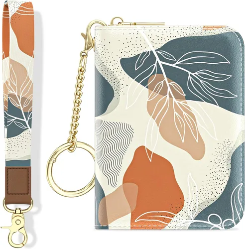 Miniatura 52 de Aiawoxc - Tarjetero para Tarjetas de Crédito para Mujer, Pequeño Organizador de Tarjetas de Negocios de Cuero Delgado con RFID, Cremallera