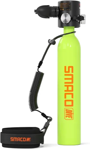 Miniatura 17 de SMACO Botella de buceo Mini Tanque 0.5L Buceo Botella Soporta 6-10 Minutos Buceo para Buceo o como Botella de Aire de Repuesto