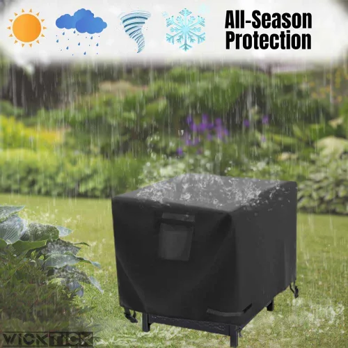 Miniatura 5 de WICKTICK Funda rectangular para mesa de fogata de gas de 44 x 28 pulgadas, cubierta para mesa de fuego resistente al agua 600D de servicio pesado