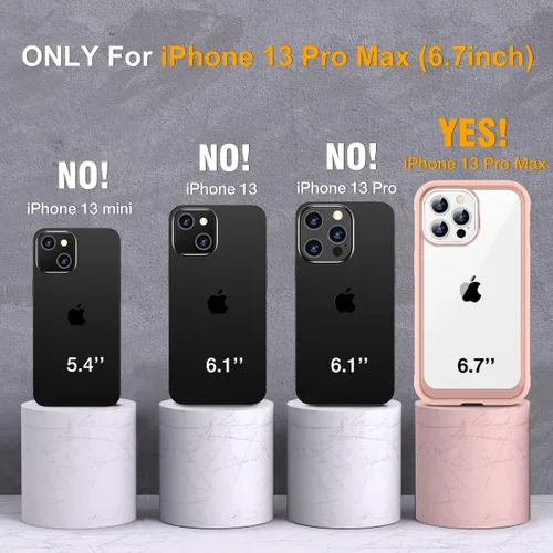 Miniatura 7 de Miracase Funda de vidrio para iPhone 13 Pro Max de 6.7 pulgadas, funda transparente de cuerpo completo con protector de pantalla de vidrio templado