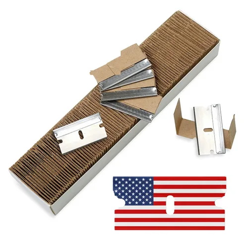 CANOPUS Cuchillas de afeitar industriales de un solo filo, 100% fabricadas en Estados Unidos, maquinillas de afeitar de borde recto resistentes,