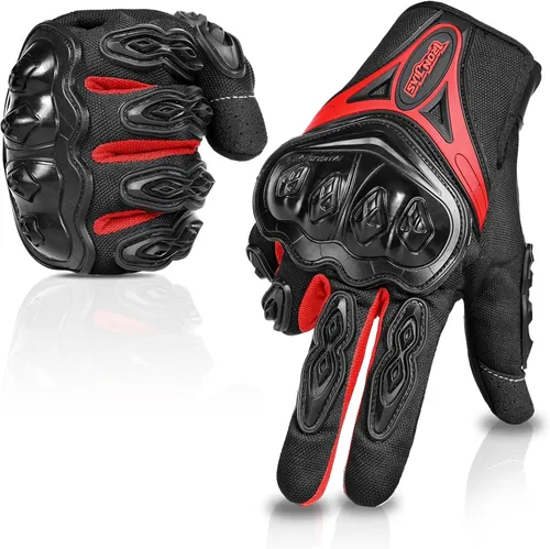Miniatura 16 de Guantes para motocicleta duraderos de dedos completos para carreras, verano, bicicleta, deportes extremos, compatibles con pantallas táctiles, M