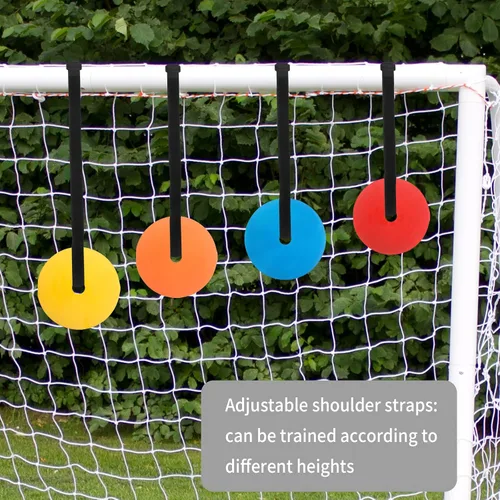 Miniatura 3 de 4 piezas de objetivo de portería de fútbol con cintas ajustables, colorido equipo de entrenamiento de fútbol para práctica de tiro para béisbol