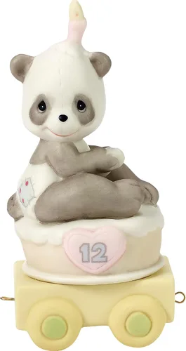 Precious Moments Tren de Cumpleaños Panda, Edad 12, Da una Sonrisa y Deja que Comience la Diversión, Regalo de Cumpleaños para Niños y Niñas de 12