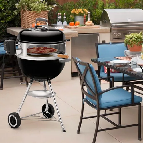Miniatura 6 de only fire - Kit combinado de asador y pizza multiusos de acero inoxidable para Weber de 18 pulgadas y otras parrillas similares tipo kettle
