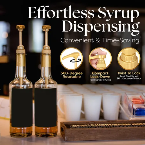 Miniatura 5 de Fresh Finest - Paquete de 4 dispensadores de bomba de jarabe de café, la bomba de jarabe es compatible con Torani, Davinci, Jordans Skinny Syrups