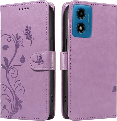 Miniatura 128 de Funda para Motorola Moto E22/E22i, piel sintética, con tarjetero y correa para la muñeca, a prueba de golpes, funda magnética para Motorola Moto Rojo