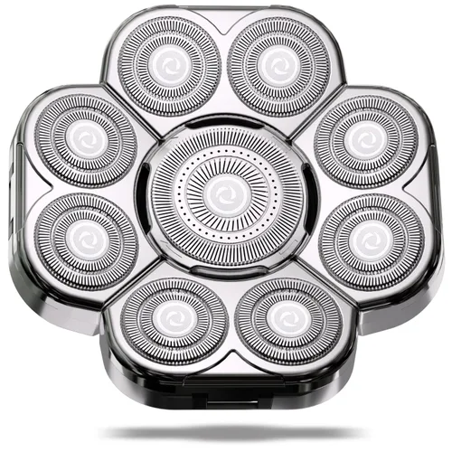 Miniatura 15 de Cabezales de repuesto para afeitadora de cabeza magnéticas, 7 cuchillas de repuesto compatibles con Freebird Shaver y otras marcas (plateado6)