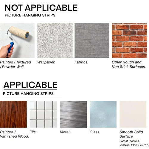 Miniatura 6 de 24 pares (48 paquetes) tiras para colgar cuadros, resistentes, fáciles de quitar, ganchos de pared sin clavos, sin agujeros de daño, kits aptos