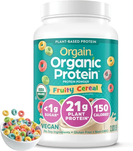 Miniatura 11 de Orgain - Proteína orgánica vegana en polvo, fresas y crema - 21g de proteína a base de plantas, 4g de fibra prebiótica, bajo en carbohidratos netos